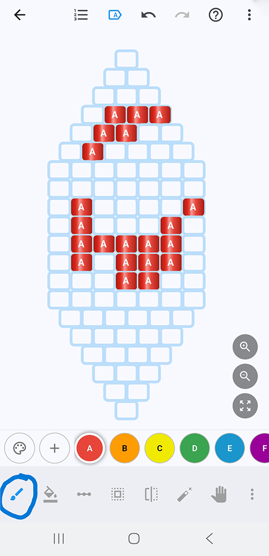 Drawing beads in the pattern