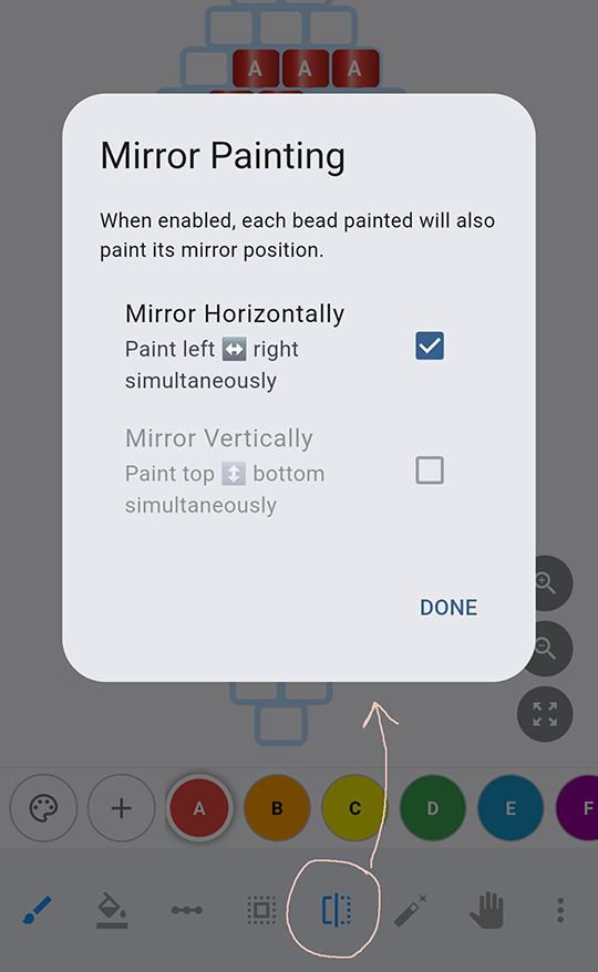 Using the mirror tool