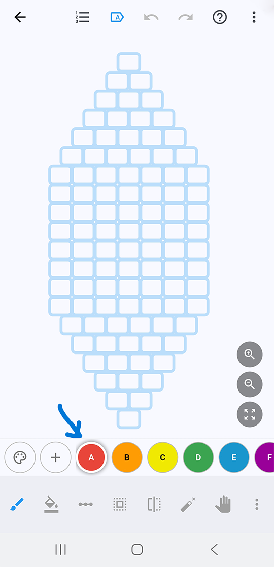 The default color palette in the color strip